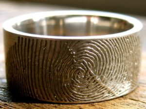 Personalized Fingerprint Wedding Ring | Million Dollar Gift Ideas