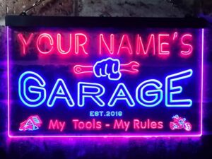 Personalized Garage Neon Sign | Million Dollar Gift Ideas