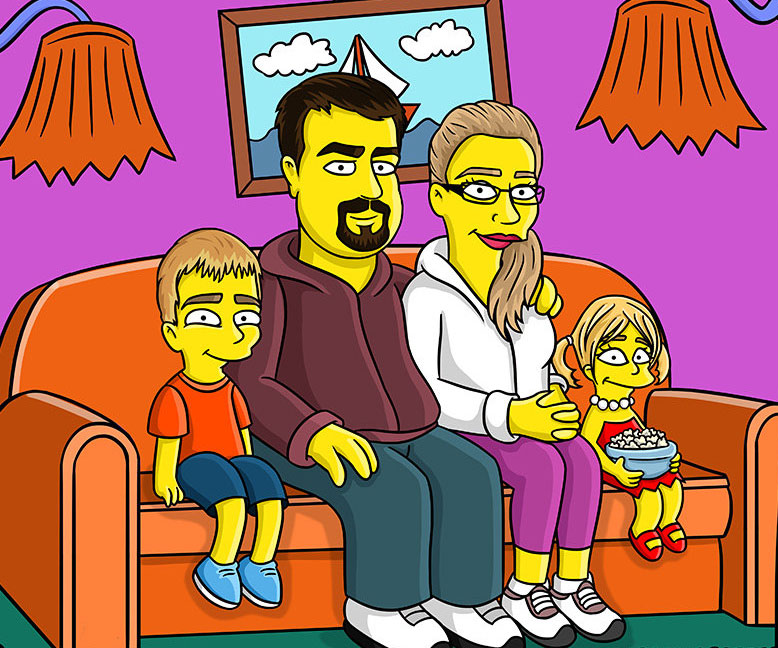 Personalized Simpsons Family Portrait