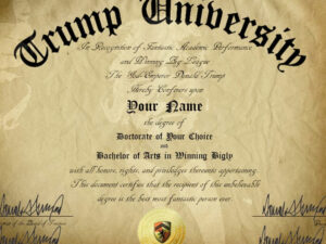 Personalized Trump University Diploma | Million Dollar Gift Ideas