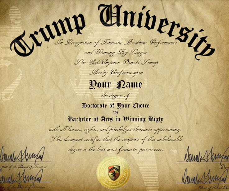 Personalized Trump University Diploma