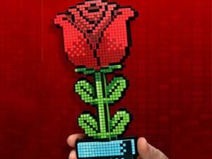 Pixelated 8-Bit Rose | Million Dollar Gift Ideas