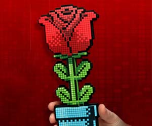 Pixelated 8-Bit Rose
