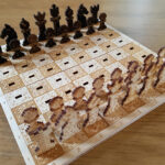 Pixelated Wooden Travel Chess Set
