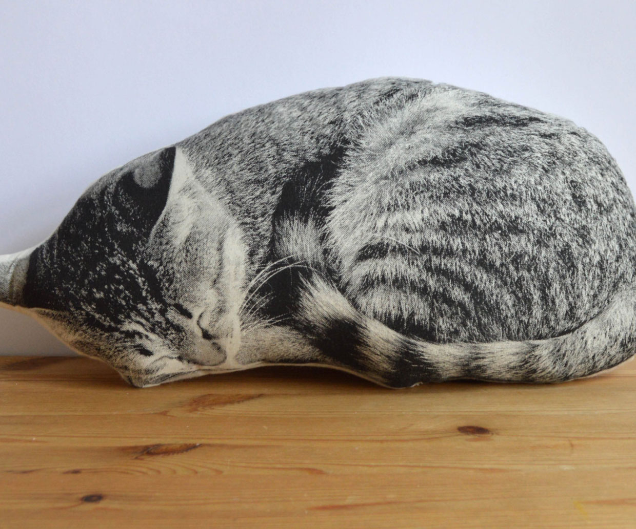 Plush Sleeping Cat Pillow