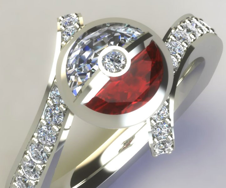 Pokemon Diamond Engagement Ring