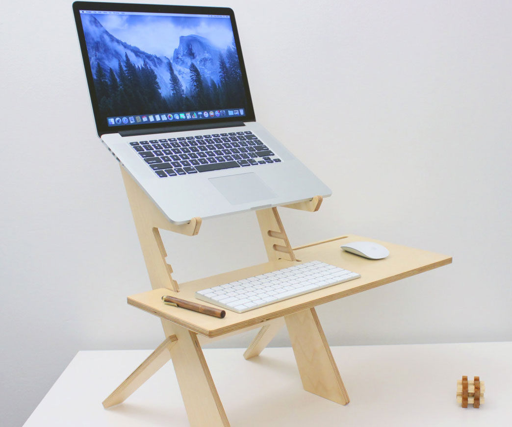 Portable Wooden Standing Laptop Desk