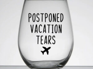Postponed Vacation Tears Wine Glass | Million Dollar Gift Ideas