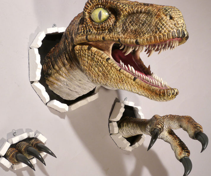 Realistic Wall Bursting Velociraptor