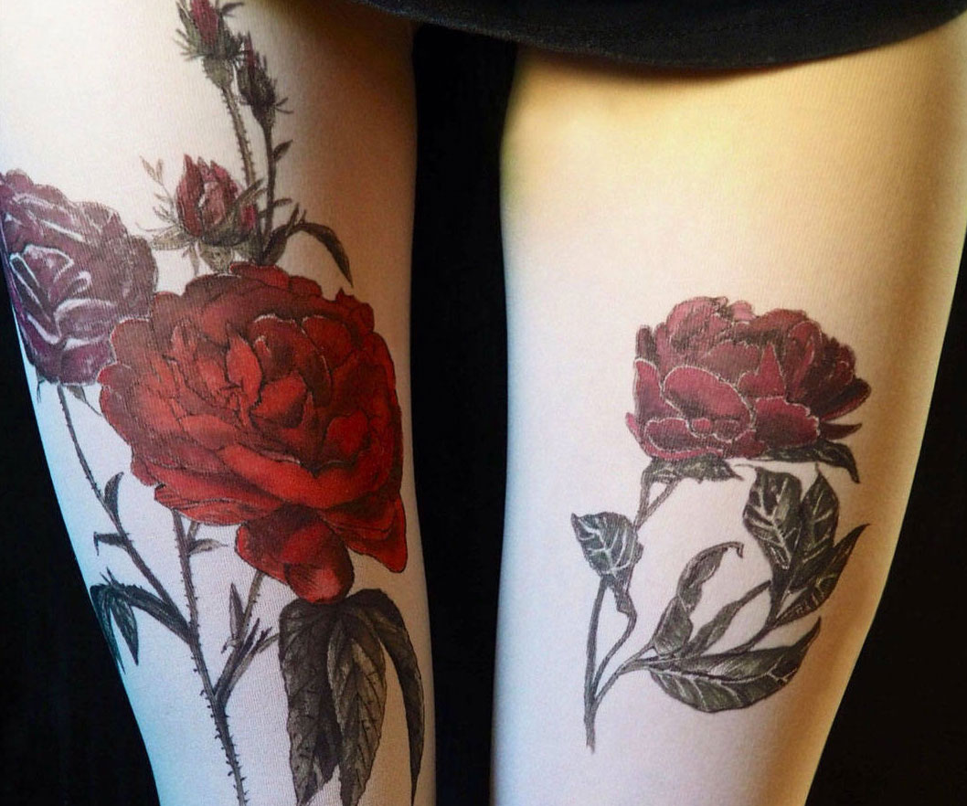 Red Rose Tattoo Pantyhose