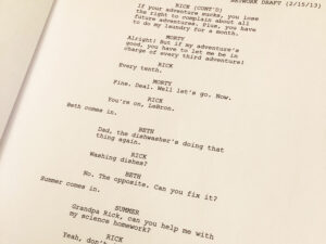 Rick And Morty Signed Script 1