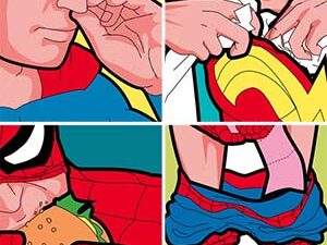 Secret Lives Of Superheroes Prints | Million Dollar Gift Ideas