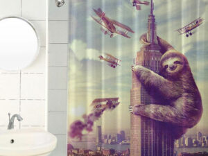 Slothzilla Shower Curtain | Million Dollar Gift Ideas