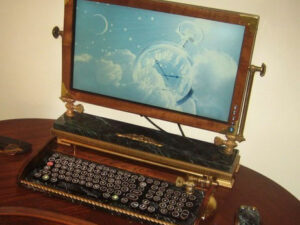 Steampunk Monitor and Keyboard | Million Dollar Gift Ideas