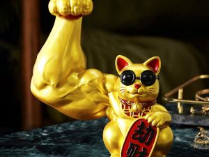 Strong Arm Maneki-Neko Good Luck Cat | Million Dollar Gift Ideas