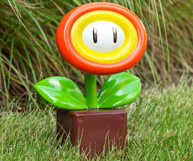 Super Mario Fire Flower Garden Statue