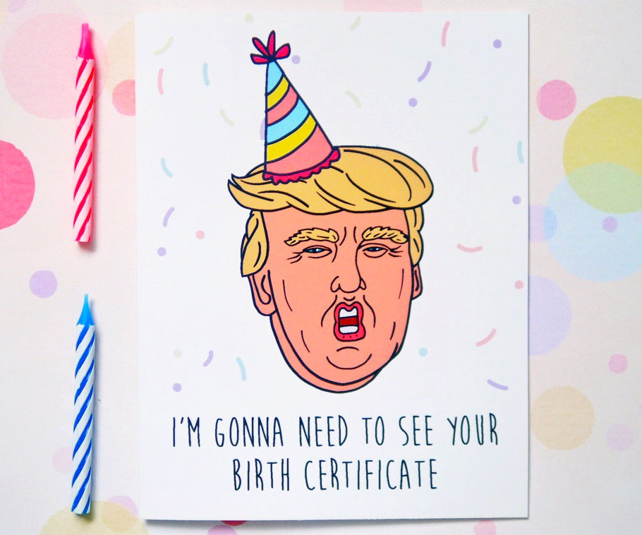 Trump Birth Certificate Birthday Card
