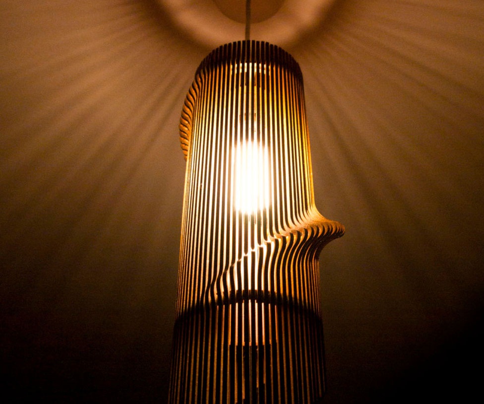 Twisted Wooden Lampshade 1