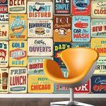Vintage Metallic Signs Wall Decal 1
