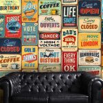 Vintage Metallic Signs Wall Decal