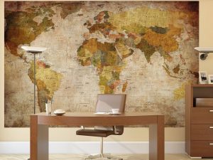 Vintage World Map Wall Mural 1