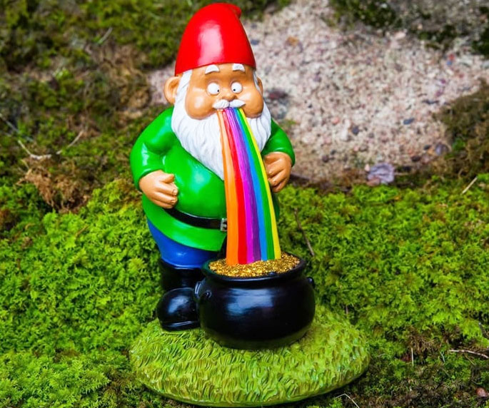 Vomiting Rainbow Garden Gnome