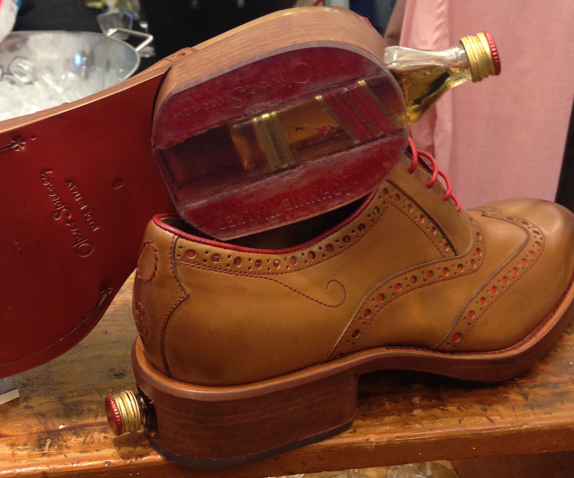 Whiskey Bottle Compartment Shoes