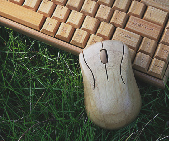 Wireless Wooden Keyboard Amp Mouse 1