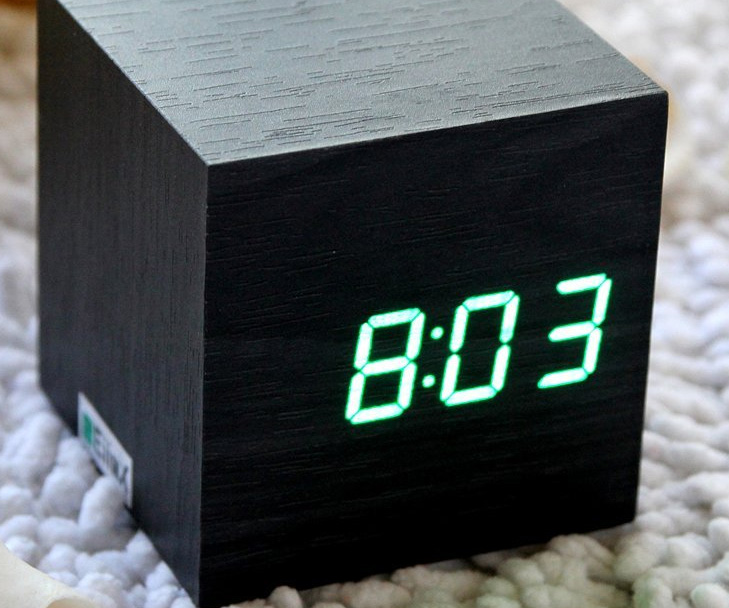 Wooden Block Alarm Clock