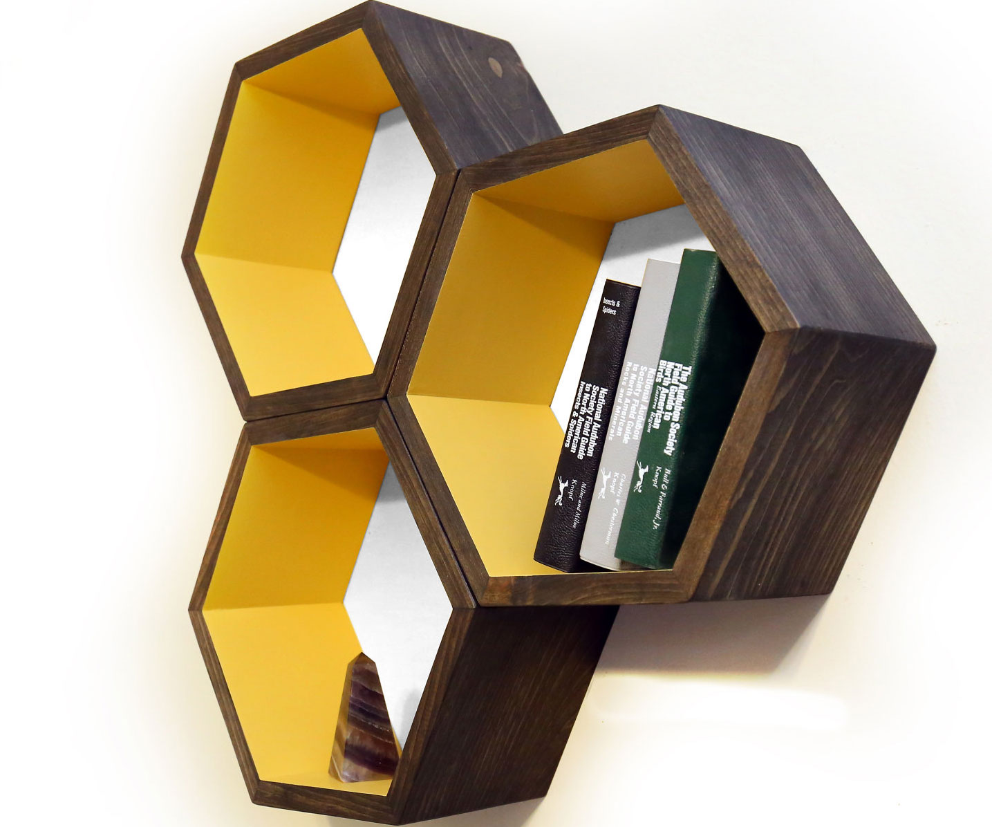 Wooden Honeycomb Shelves