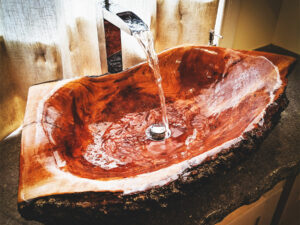 Wooden Log Bathroom Sink | Million Dollar Gift Ideas